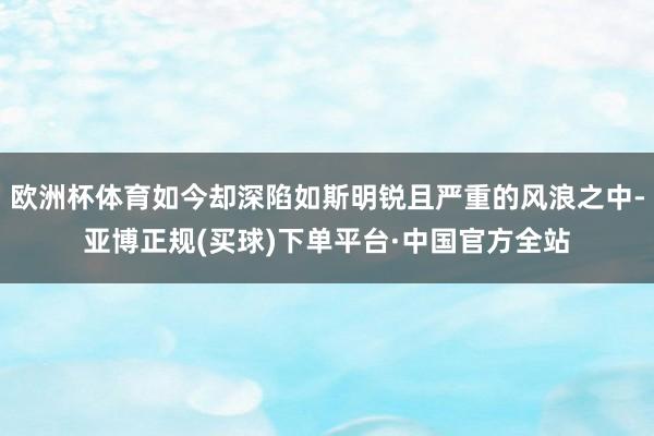 欧洲杯体育如今却深陷如斯明锐且严重的风浪之中-亚博正规(买球)下单平台·中国官方全站